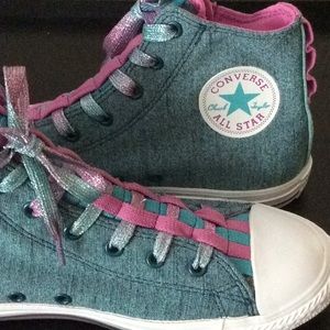 Sz 5 Converse All Star Chuck Taylor blue high tops